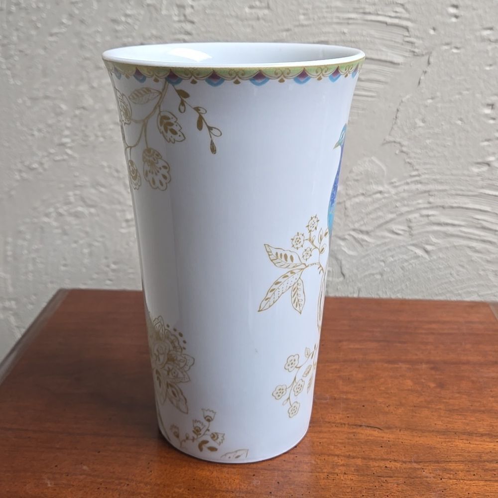 222 FIFTH PEACOCK GARDEN TALL LATTE MUG CUP - Picture 4 of 7